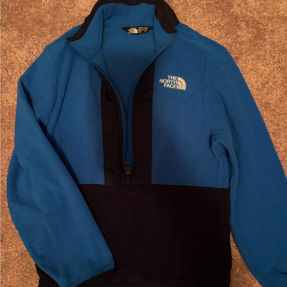 The North Face Blue and Black Half-Zip Jacket